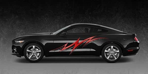 2 Car Truck Trailer Side Decals Graphics Stripes Vinyl #1130Red - Picture 1 of 2