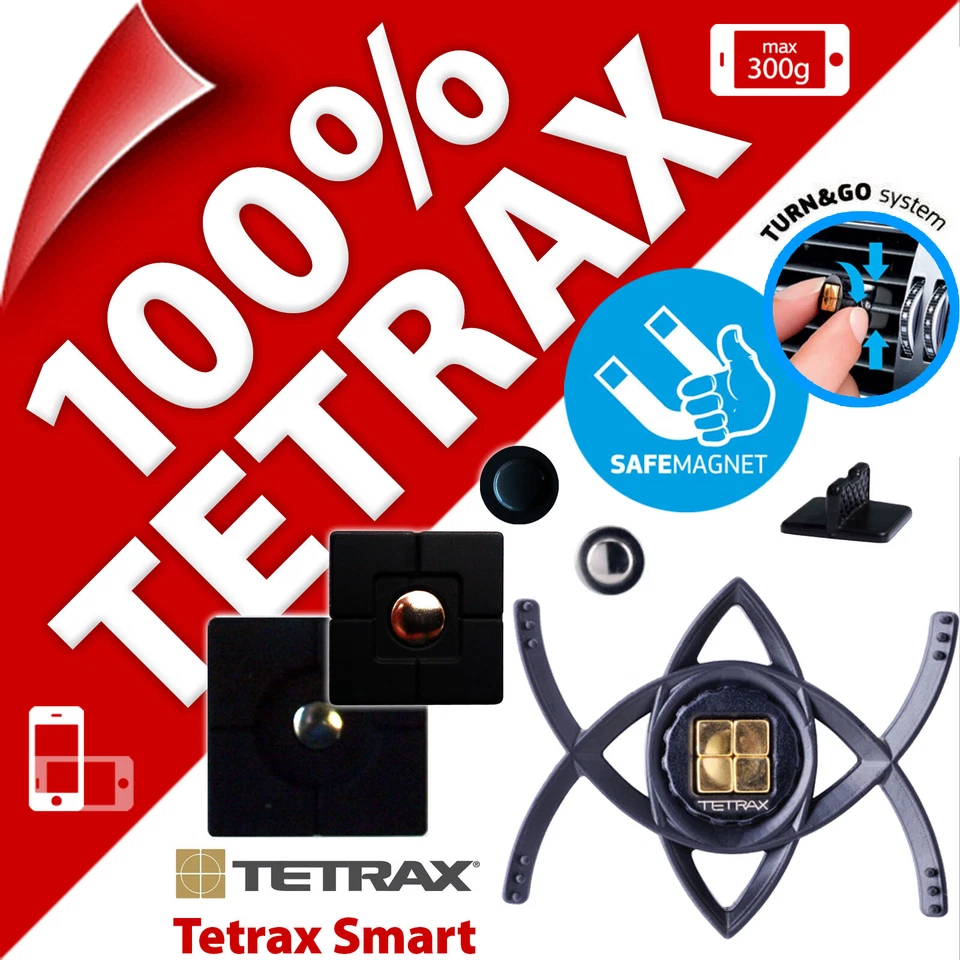 Tetrax Smart Air Vent Magnetic Car Dash Holder for iPhone 6 7 8 X, Galaxy S5 S6 - Image 1 of 4