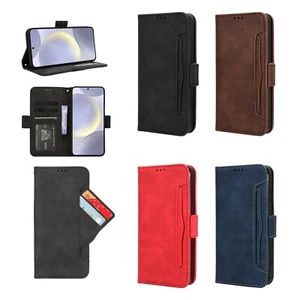 HandyTasche PU Leder Schutzhülle Geldbörse Flip Cover Mit Separatem Kartenhalter - Picture 1 of 17