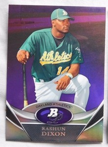 2011 Bowman Platinum Purple Rashun Dixon A's #BPP49 Baseball Card