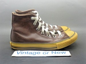 converse cuir marron junior