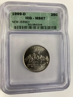 **1999-D ICG MS 67 New Jersey / Washington State Clad Quarter ** - Image 1 of 2