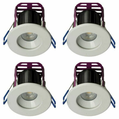 4 x Robus 'Ramada' Dimmable LED Downlights 3000K - 7W (White / Brushed Chrome) - Image 1 of 3