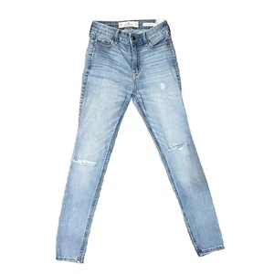 Hollister Super Skinny High Rise Distressed hellblaue Damenjeans Größe 23 x 28 - Bild 1 von 6