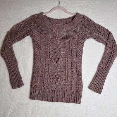 Moda International женщин PinkCable ребро вязаный свитер пуловер XS - Изображение 1 из 4