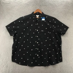 Arizona Jean Co Shirt Mens 4XL Black Printed Short Sleeve Collared Button NEW - Picture 1 of 10