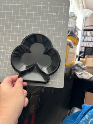 Card Night 6 Inch Black Plastic Tray Clubs Casino Vegas Party Tableware New!!! - Image 1 of 2