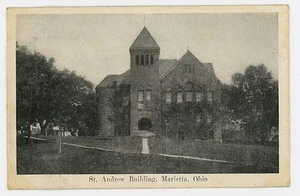 Postcard 1910 Ohio Marietta St. Andrew Building Posted Belpre Pub. JG McCrorey - Picture 1 of 2