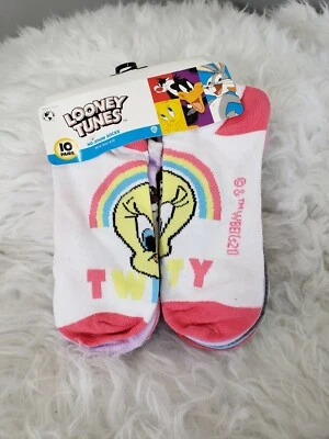 NUEVO Calcetines Looney Tunes No Show para Mujer, Paquete de 10 Bugs Bunny Lola Tweety Marvin Foto 1 de 4