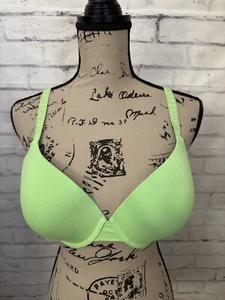 Victoria's Secret Bra 38D T Shirt Lightly Lined Demi Logo Green Convertible - Picture 1 of 13