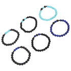  6 Pcs Men Beaded Bracelets Jewelry Gift Stretchy for Women and Man Chic