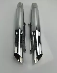 2x Motorrad Schalldämpfer Auspuff Slash Cut Bobber 35-45 Custom Cafe Racer Chopper - Bild 1 von 15