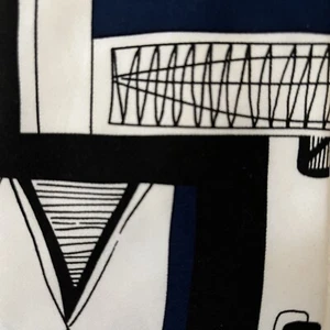 Ketch Men's Tie Blue Black White Multicolor Abstract 100% Poly Made in USA - Picture 1 of 7