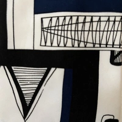 Corbata para hombre Ketch azul negro blanco multicolor abstracta 100 % poliéster hecha en EE. UU. Foto 1 de 4