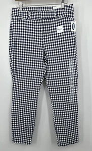 OLD NAVY Women's PIXIE High-Rise PANT in Blue Gingham sz 10 - NWT - Picture 1 of 5