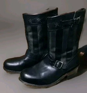 Frye Engineer Americana #75154 US 8M 150th Anniversary Leather Biker Boots - Picture 1 of 18