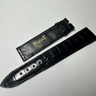 Correa de cuero Piaget 18 mm vintage rara negra Foto 1 de 3