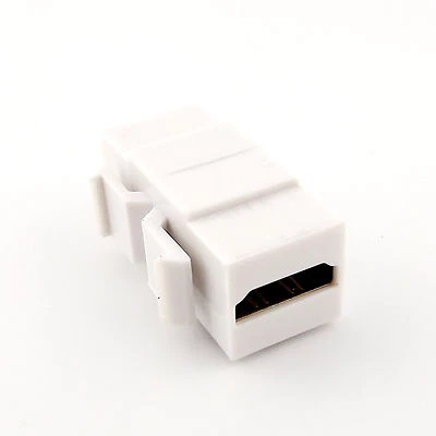 HDMI Keystone Insert Coupler HD Wall Plate Cable Adapter Female to Female White - Image 1 of 4