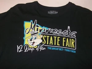 Gopher MN Mascot L Black T-Shirt  Austin, MN Minnesota State Fair Food Hormel - Picture 1 of 2