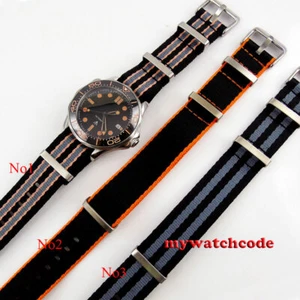 20 mm correa negra calidad premium 20 mm correa de reloj de nailon para reloj militar - Imagen 1 de 8