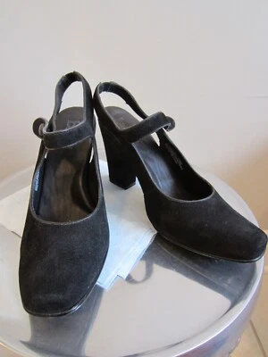 BOLO Selene Mujer Talla 8M Negro Gamuza Mary Jane Tacón Alto Cordones Foto 1 de 4