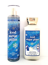 Bath & Body Works ICED SUGAR PLUM Fragrance Mist & Body Lotion Gift Set of 2 New