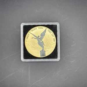 2023 24k Gold And Black Platinum Coated 1 Oz Silver Libertad - 500 Mintage - Picture 1 of 4