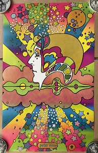 Peter Max Capitol Rare Double Sided Psychodelic Poster Circa 1970s - Picture 1 of 12