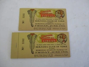 CRISTIANI WALLACE BROS. Book of Circus Tickets, Memorial Stadium, York, PA - Picture 1 of 2