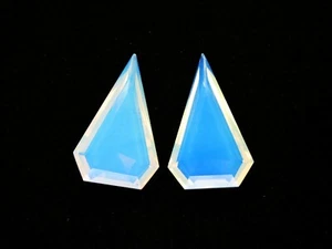 Opalite Gemstone Lab Faceted Cuts Pairs Sky Blue Color Opalite Gems For Jewelry - Picture 1 of 4
