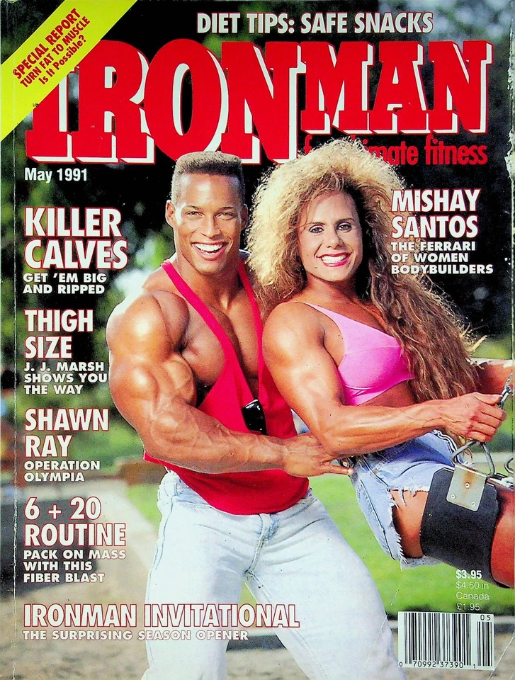 Ironman Magazine Mishay Santos Shawn Ray May 1991 052422RNON - Image 1 of 1