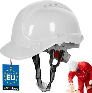 ® Casco Protettivo Regolabile Bianco Casco Cantiere Edile Casco Lavoro Caschetto - Foto 1 di 8