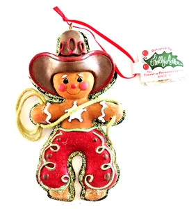 KURT ADLER COWBOY RESIN GINGERBREAD MAN ORNAMENT with TAG - Picture 1 of 2