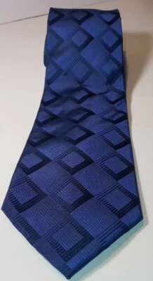  Perry Ellis Portfolio Purple Diamond Pattern 100% Silk 56"x4" - Image 1 of 4