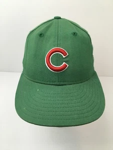 Vintage Chicago Cubs New Era Hat Green Cap Size 6 7/8 USA Genuine MLB Logo - Picture 1 of 12