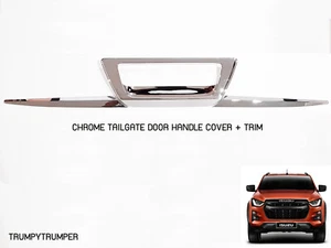 CHROME TAILGATE HANDLE COVER + TRIM FOR ISUZU D-MAX DMAX UTE 2020 2021 [F] - Picture 1 of 6