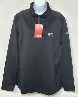 The North Face Mujer’s 2XL Damas Tecnología 1/4 Cremallera Negro Vellón Logo Verizon Foto 1 de 4