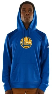 Golden State Warriors Royal Armor Pullover Synthetic Majestic Hoodie Sweatshirt - Picture 1 of 7