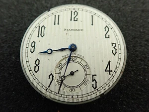 VINTAGE 12 SIZE NEW YORK STANDARD WATCH CO. POCKET WATCH MOVEMENT - KEEPING TIME - Picture 1 of 2