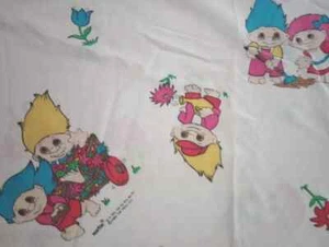 garden trolls fun fabric sheet scrap length piece 30 x 15  inch USA - Picture 1 of 2
