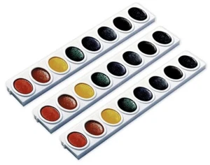 Prang Oval Pan Watercolors Set Refill Tray - 3 / Box - Assorted  DIX08200 NIB FS - Picture 1 of 4