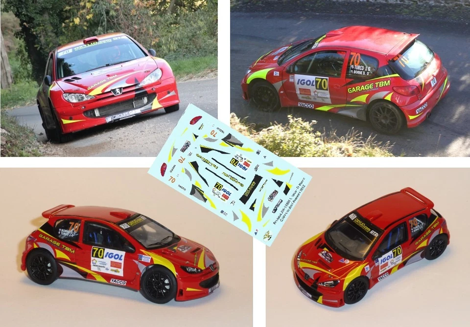 NEW Decals 1/43 Peugeot 206 S1600 Jérémie Turco critérium des Cévennes 2015 - Photo 1/1