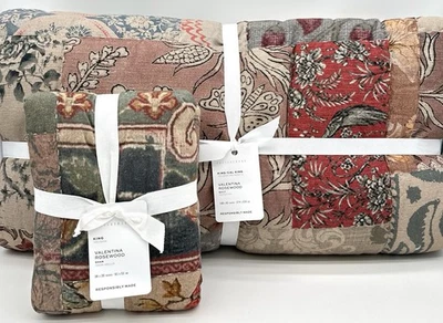 Pottery Barn~ Valentina Rosewood Quilt + 1 Sham~King~NEW - Image 1 of 2
