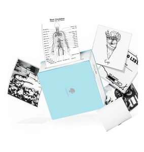 Phomemo Sticker Printer- Mini Printer Sticker Maker M02 with 1 Roll Paper Cyan - Picture 1 of 10