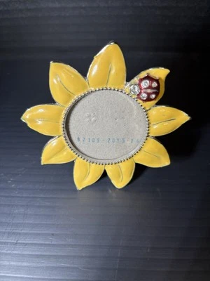 Lindo marco de girasol, marco de fotos redondo de 2"x2" con Ladybug joya roja  Foto 1 de 4