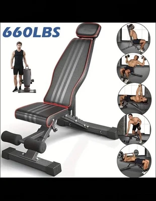 Adjustable Dumbbell Bench 299.37KG Capacity - Multi-Angle Foldable Workout Bench - Image 1 of 4