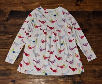 Lands End Colorful Holiday Winter Bird Dress Kids Size Medium 10 / 12  - Image 1 of 4