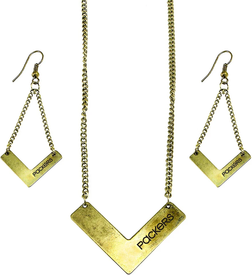 Suite, collar y pendientes de joyería Chevron de Green Bay Packers Foto 1 de 1