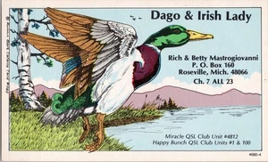 Vintage CB Radio QSL Postcard Roseville Michigan USA - Picture 1 of 2