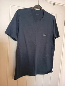 Boss T Shirt Navy Blue Size 38 inch Chest Medium Very Good Condition - Picture 1 of 5